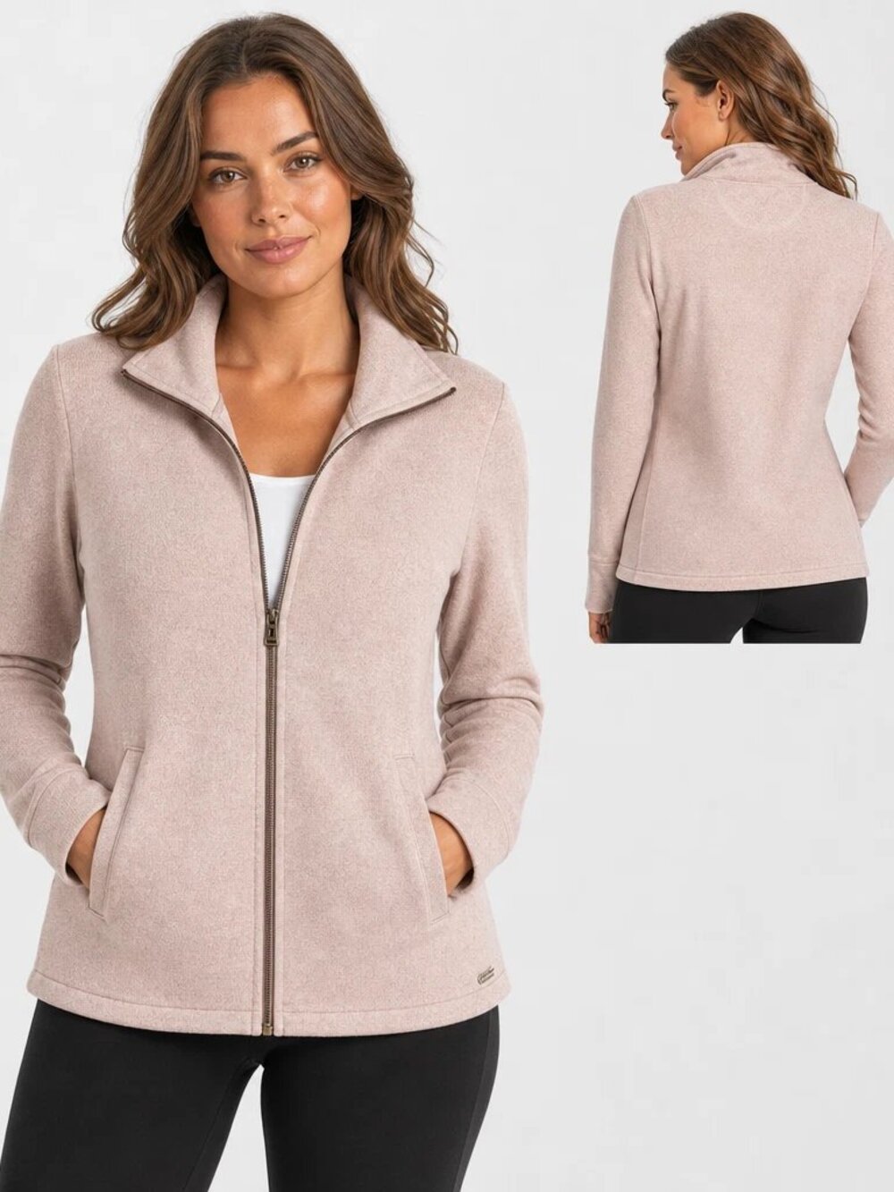 Light Pink Full-Zip Women's Fleece Jacket